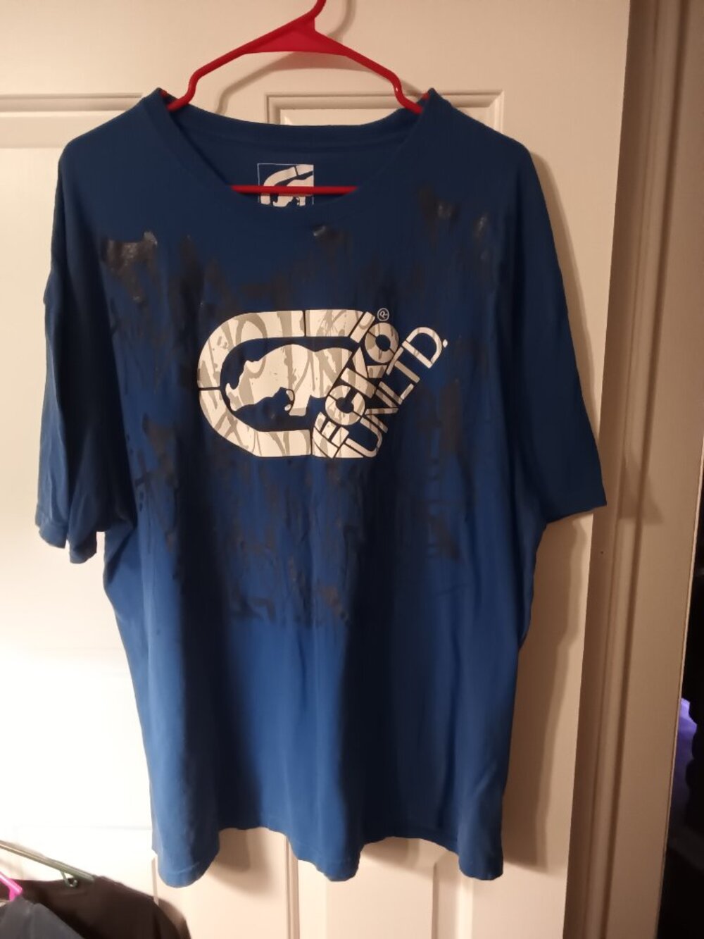 Ecko Unlimited Mens Blue Graphic Logo Short Sleeve Tee